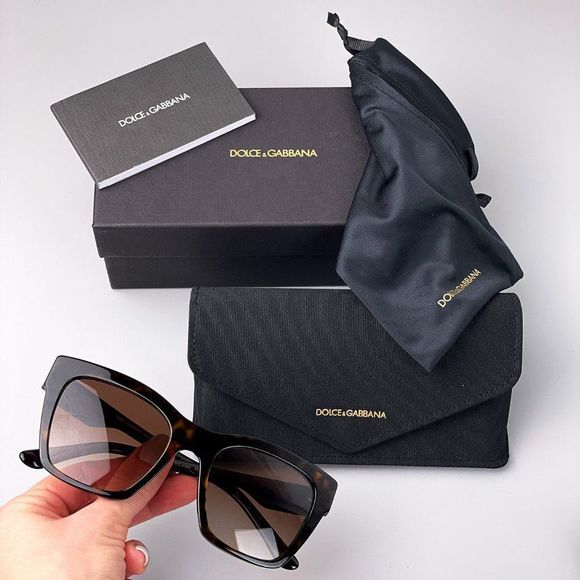 D&G DG4384 502/13 Sunglasses Havana Brown Square Women - Picture 3 of 10